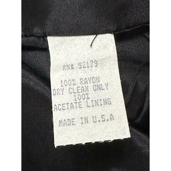 Lucia Lukken Vintage Black Velvet Floral Print Jacket Lined USA Made‎ Blazer XL - Picture 4 of 6